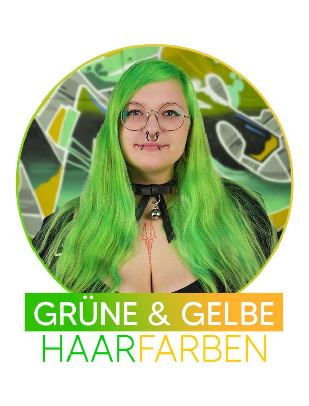 Grüne und gelbe Haarfarben